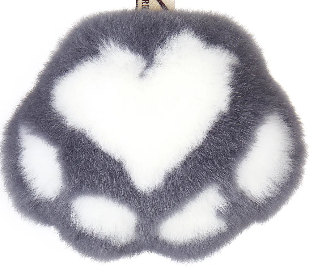 Fluffy Cat Paw Keyring
