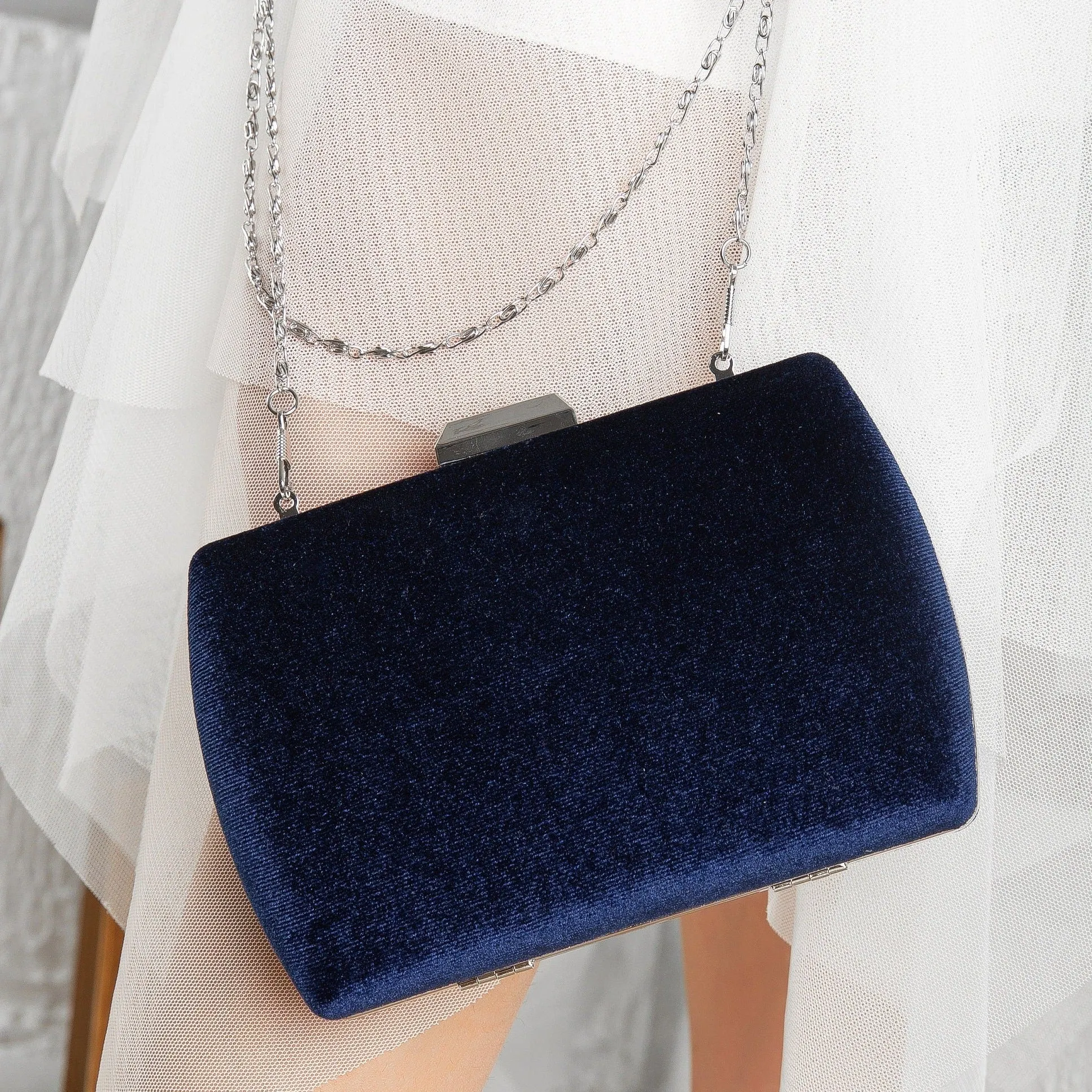 Francisca - Blue Velvet Clutch